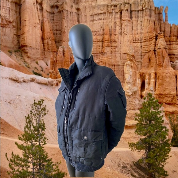 Black Bomber Winter Jacket - Picture 1 of 7